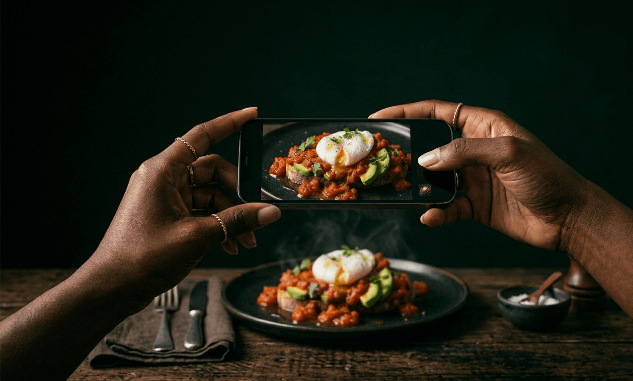 Person using Leanup app to track calories